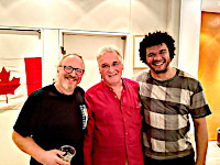 With Pinchas Zukerman and Curtis Stewart at Lara St John's Canada Day party